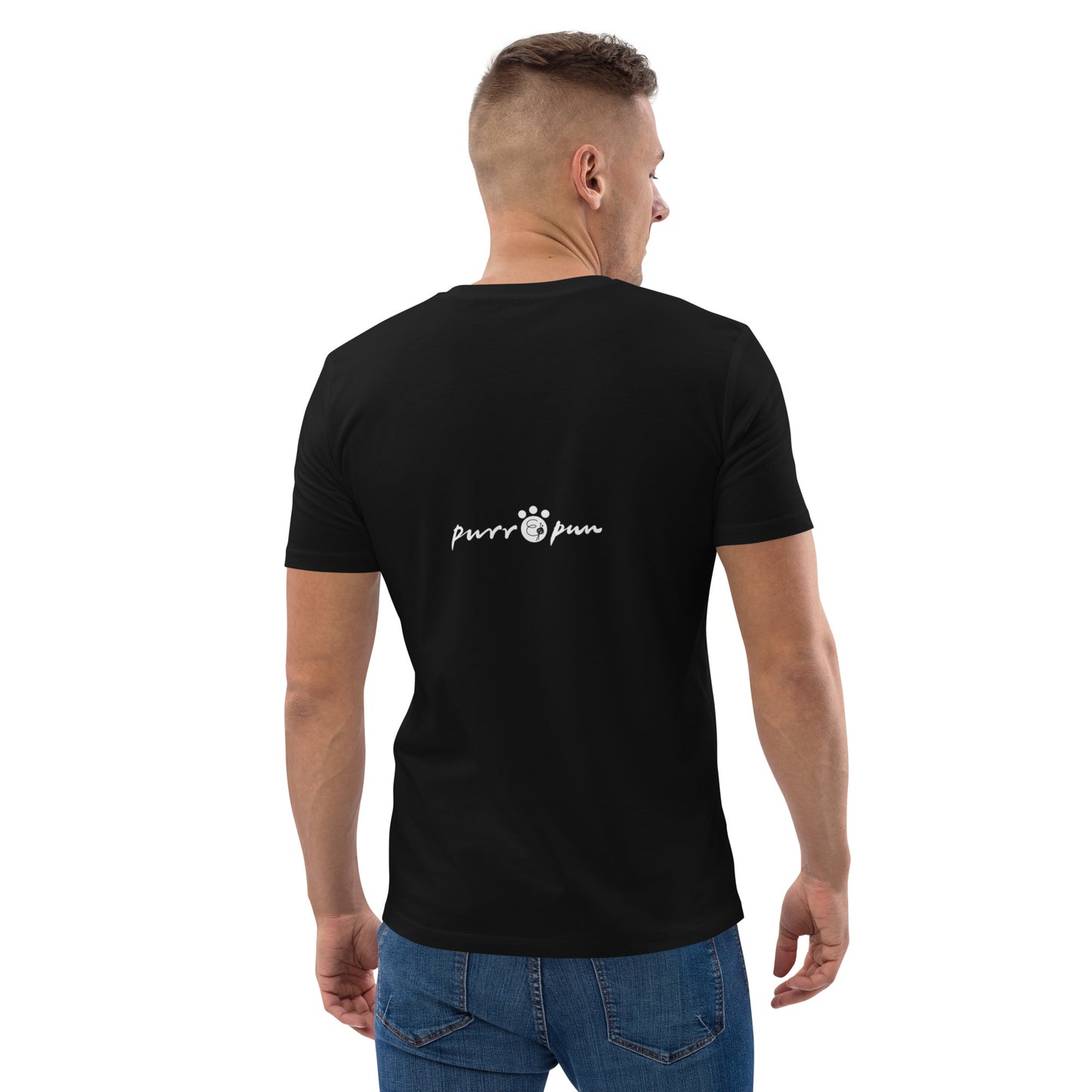 'TABBY, OR NOT TABBY' BLACK PURR AND PUN Unisex organic cotton t-shirt