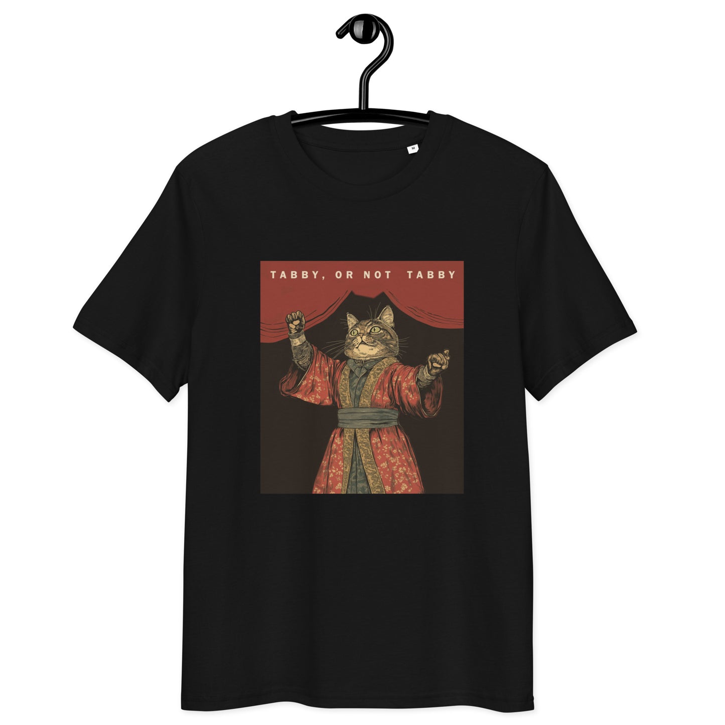 'TABBY, OR NOT TABBY' BLACK PURR AND PUN Unisex organic cotton t-shirt